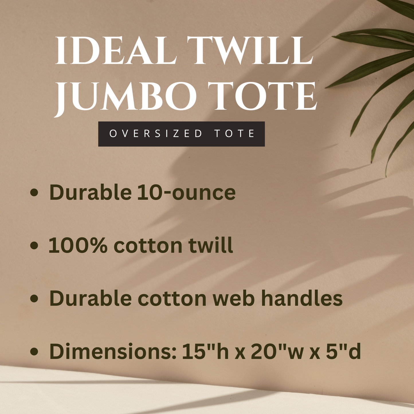 STRONGER TWILL COTTON TOTE BAG